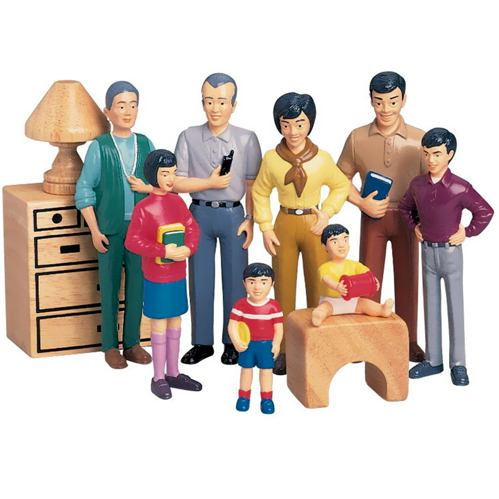 Pretend and Play Family, Asian, 8 Pieces