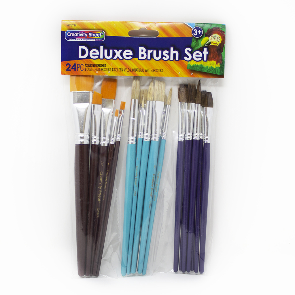Creativity Street Deluxe Brushes, Assorted, Set of 24
