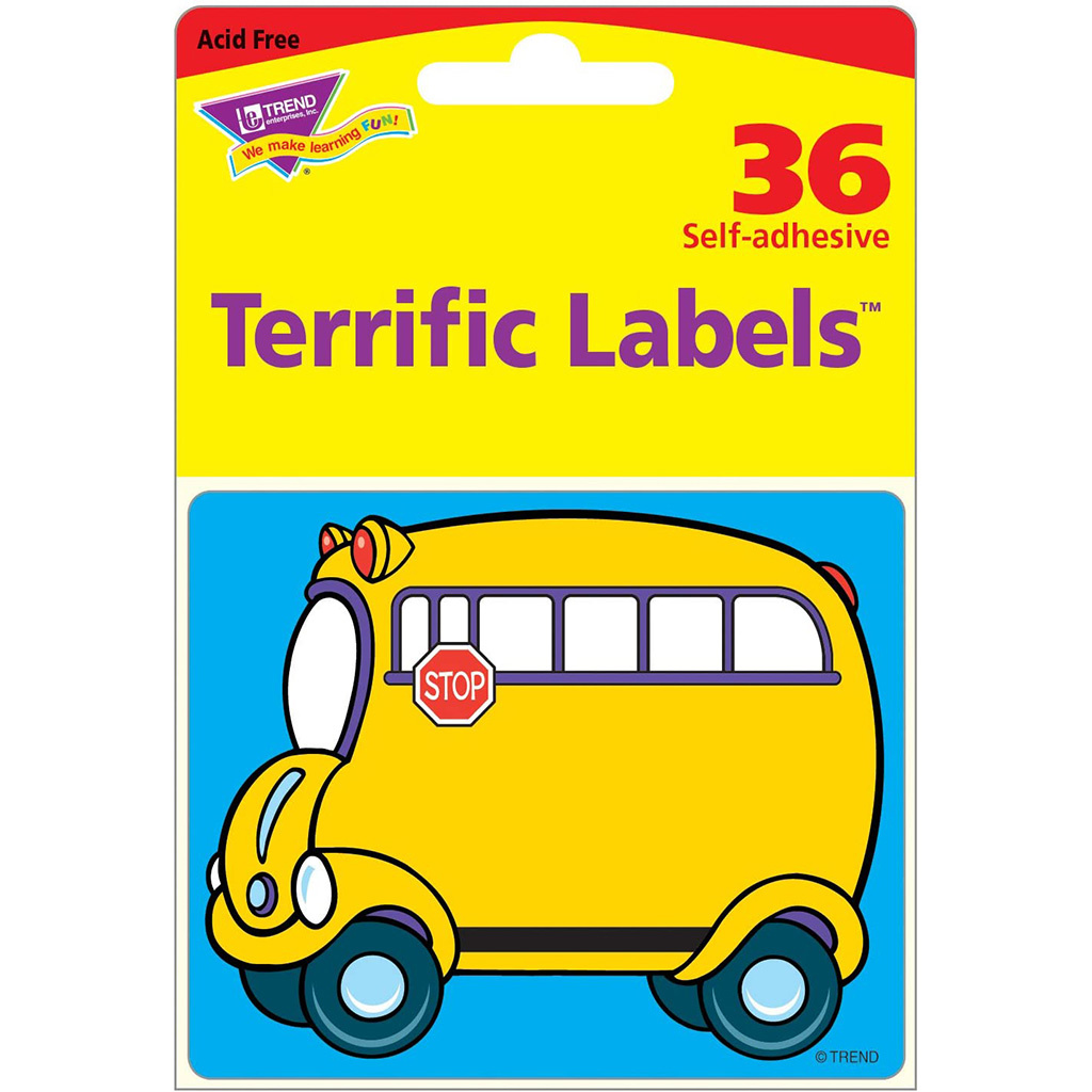 *School Bus Name Tags, Set of 36