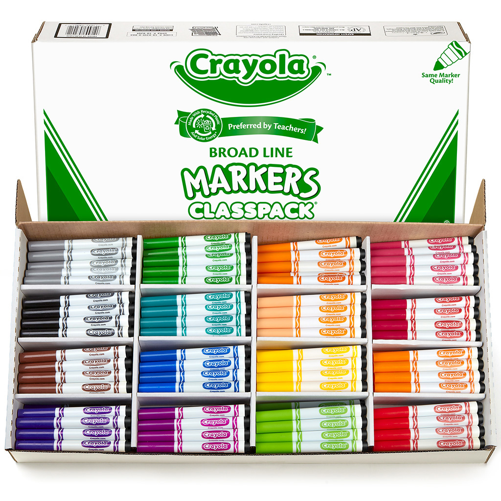 Crayola Non-Washable Markers Classpack, Set of 256