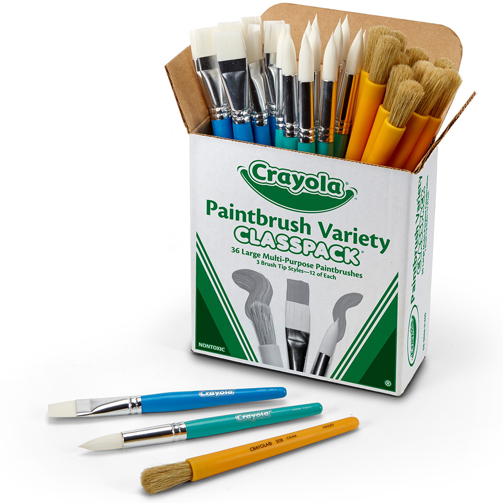 Crayola Paintbrush Variety Classpack, Set of 36