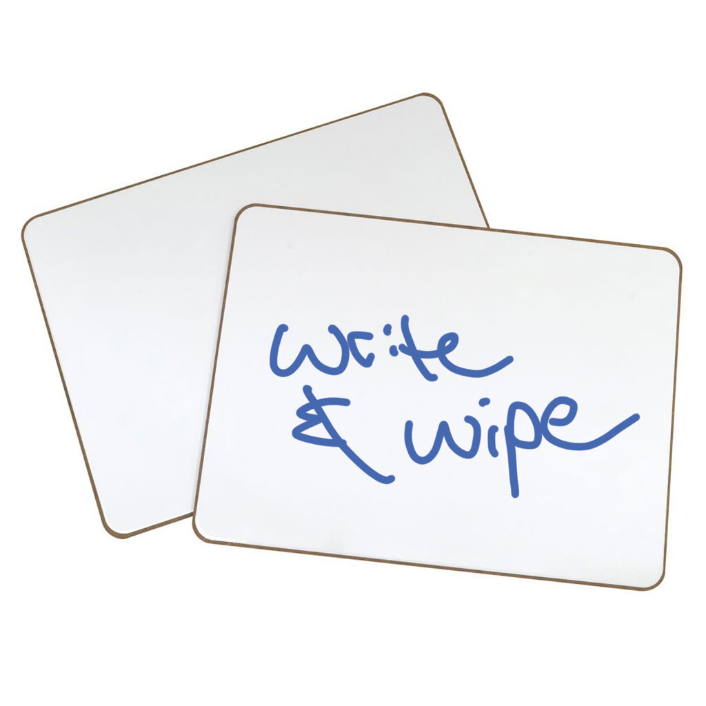 2-Sided Magnetic Write and Wipe Boards, 9" x 12", White, Set of 10