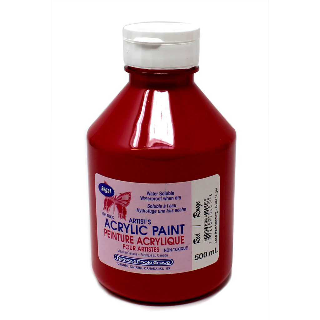 Acrylic Paint, 500 ml, Red