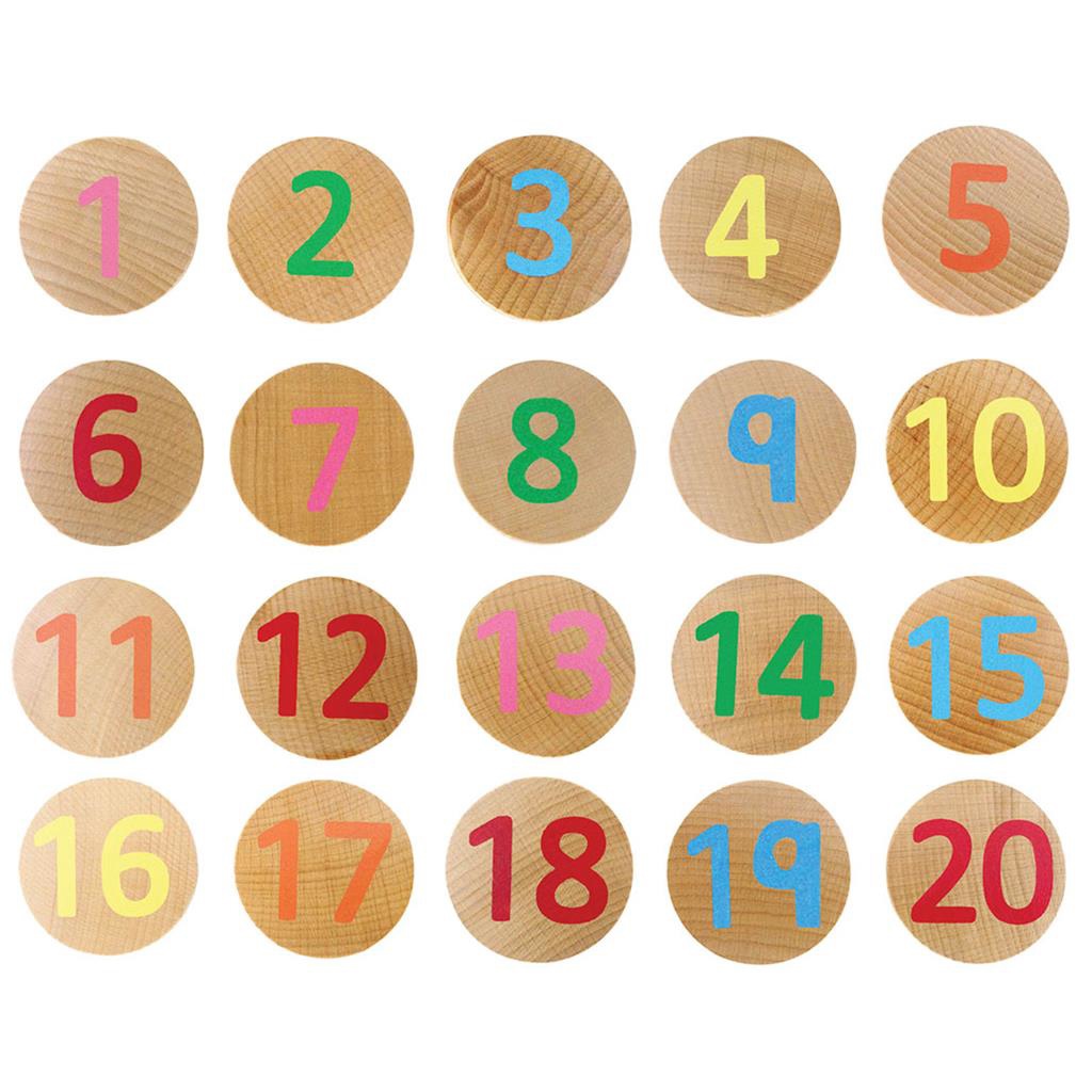 Numbers 1-20 Wooden Matching Pairs, 40 Pieces