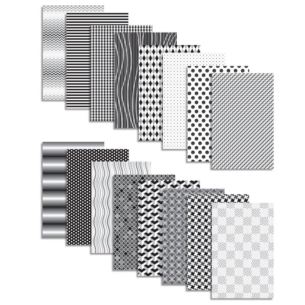 Paper, Black and White Patterns, 208 Sheets