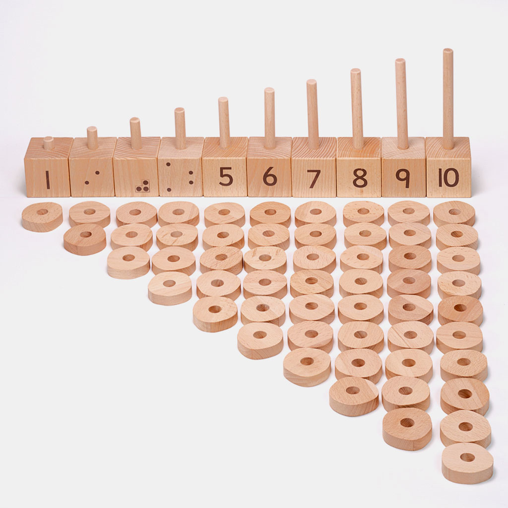 1-10 Natural Number Stacker, 65 Pieces