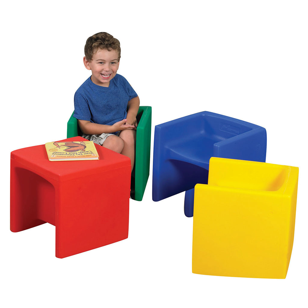 Cube Chairs, Primary Colours, Set of 4