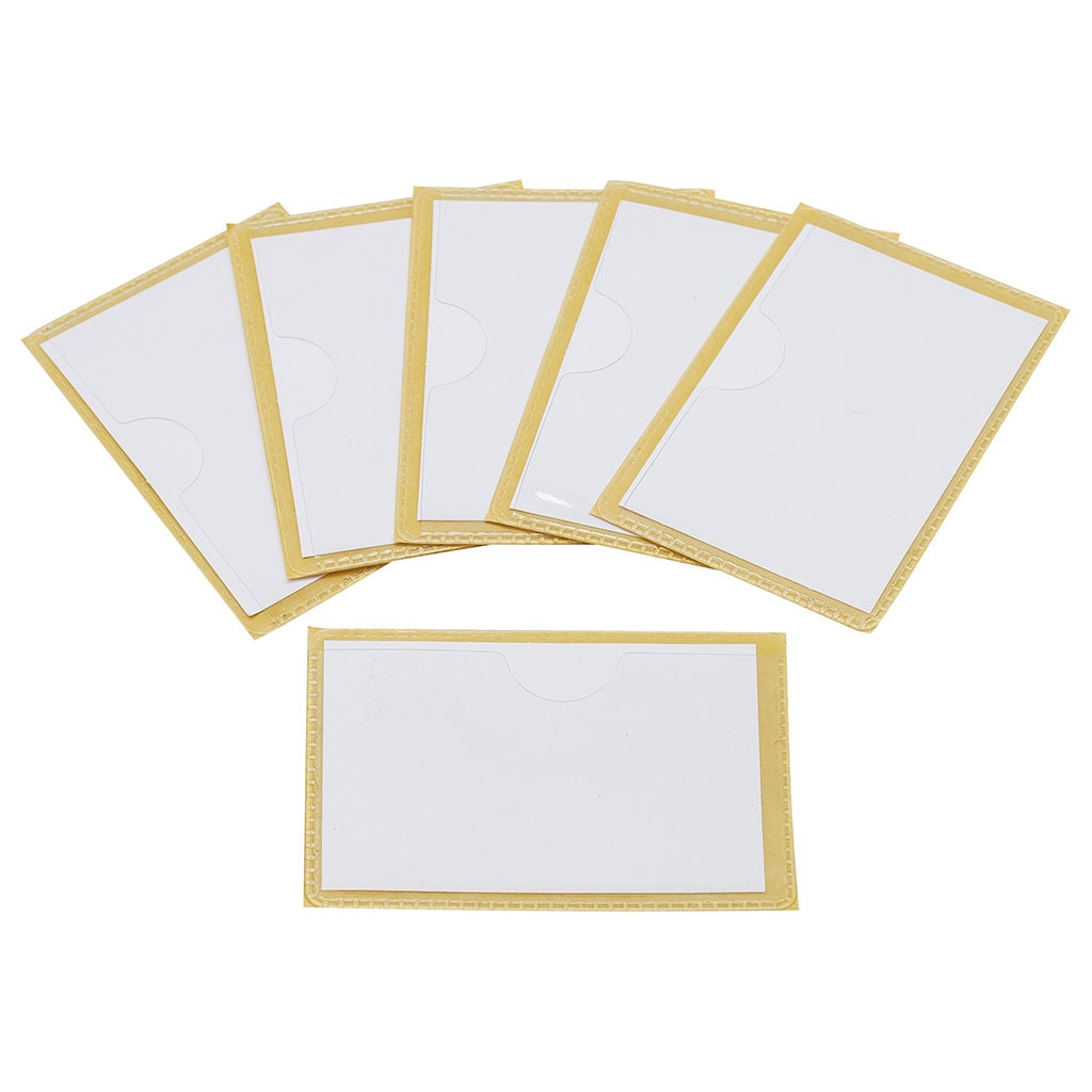 Label Pockets with Adhesive Backing, 3" x 5", Set of 4