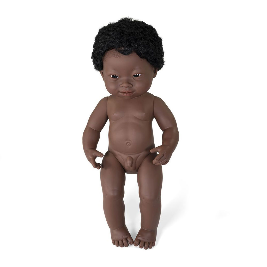 Baby Doll with Down Syndrome, Boy, 15", Black