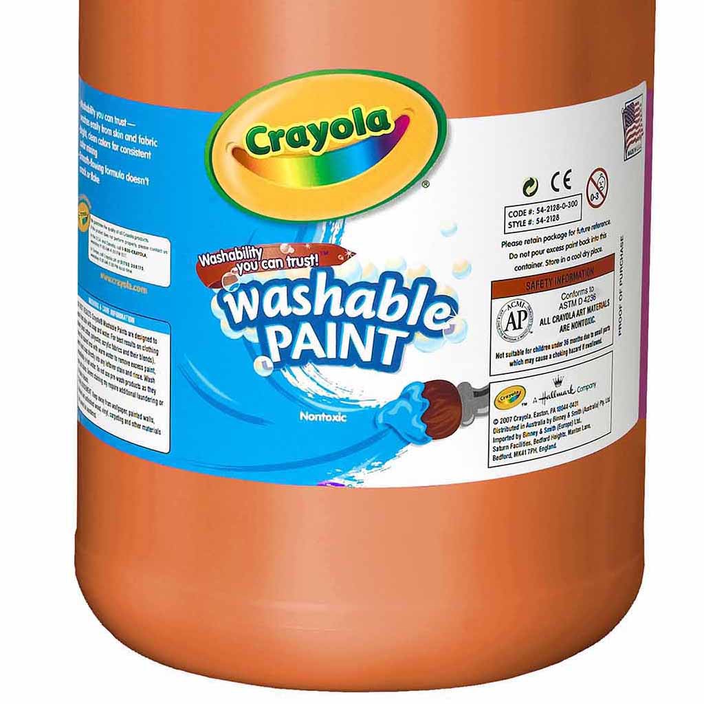 Crayola Washable Tempera Paint, 3.8 L, Orange