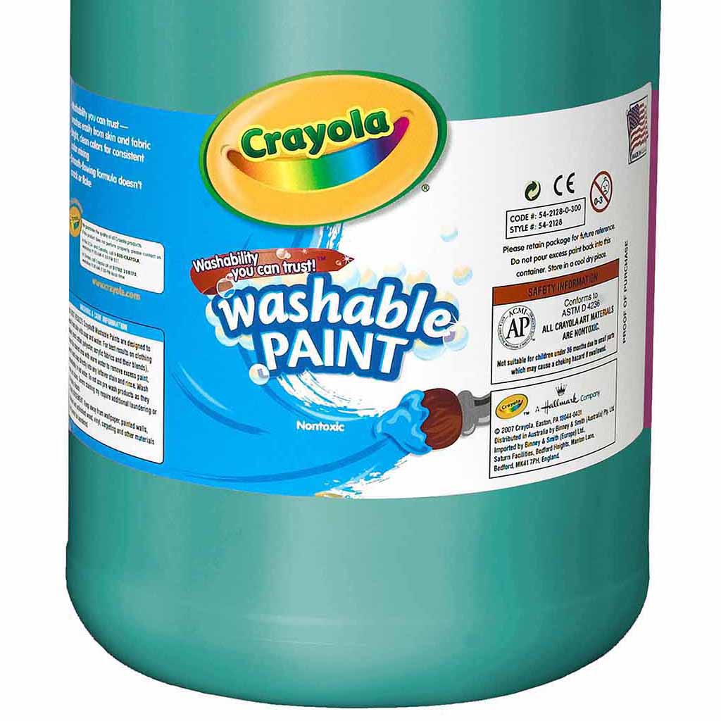 Crayola Washable Tempera Paint, 3.8 L, Turquoise