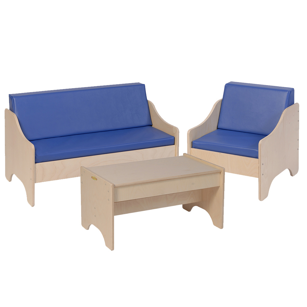 Couch & Chair Set with Table, 3 Pieces