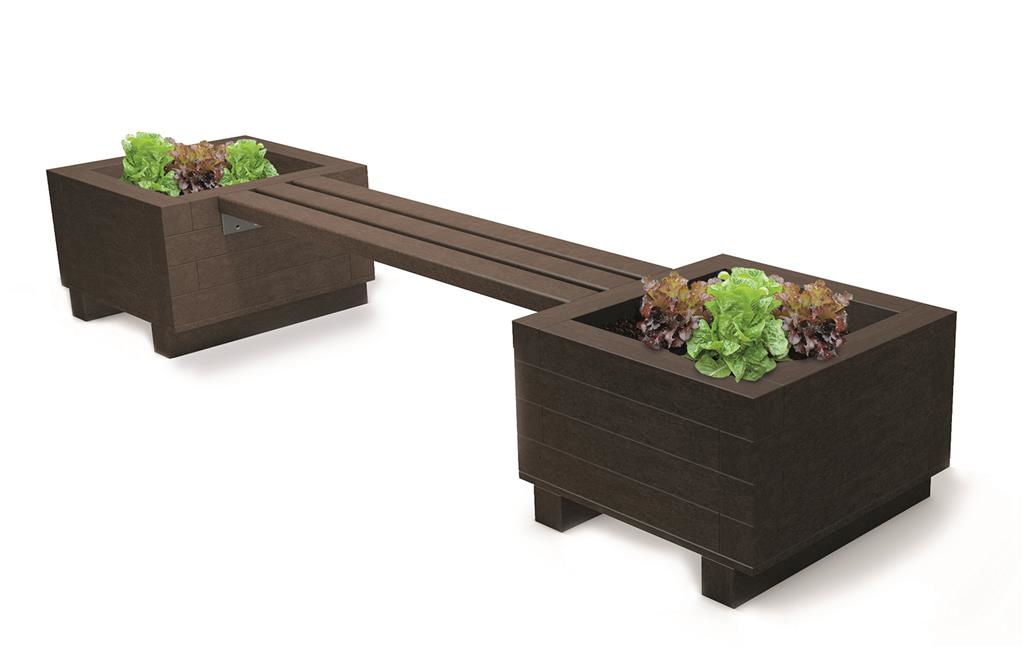 Outdoor Planter Bench Set