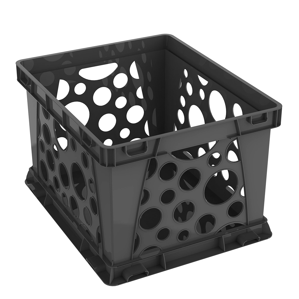 Premium File Crate, Black, Set of 3