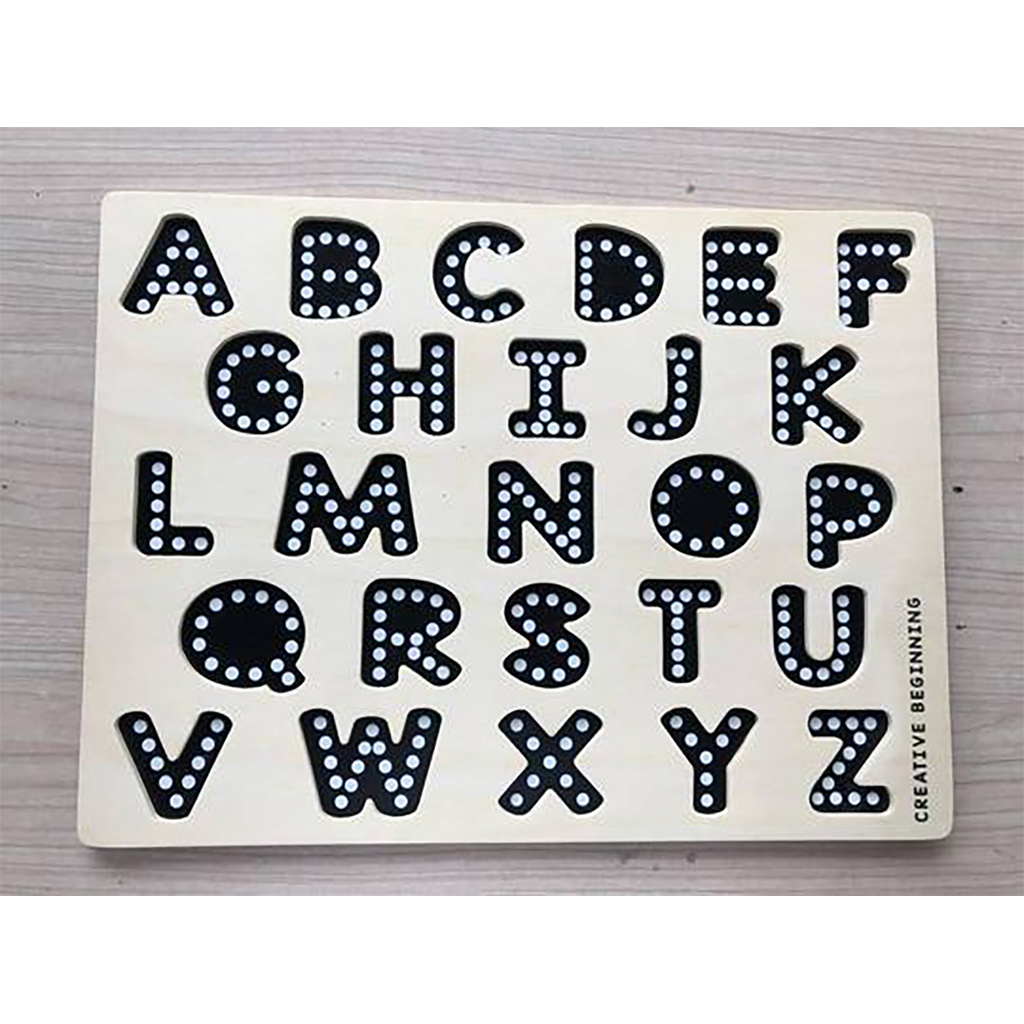 Chunky Letter Puzzle with Chalkboard Base