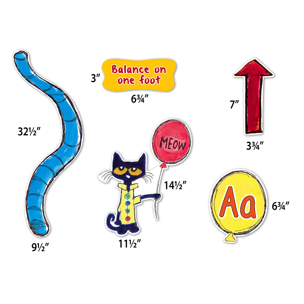 Pete the Cat Alphabet Balloons Sensory Path, 46 Pieces