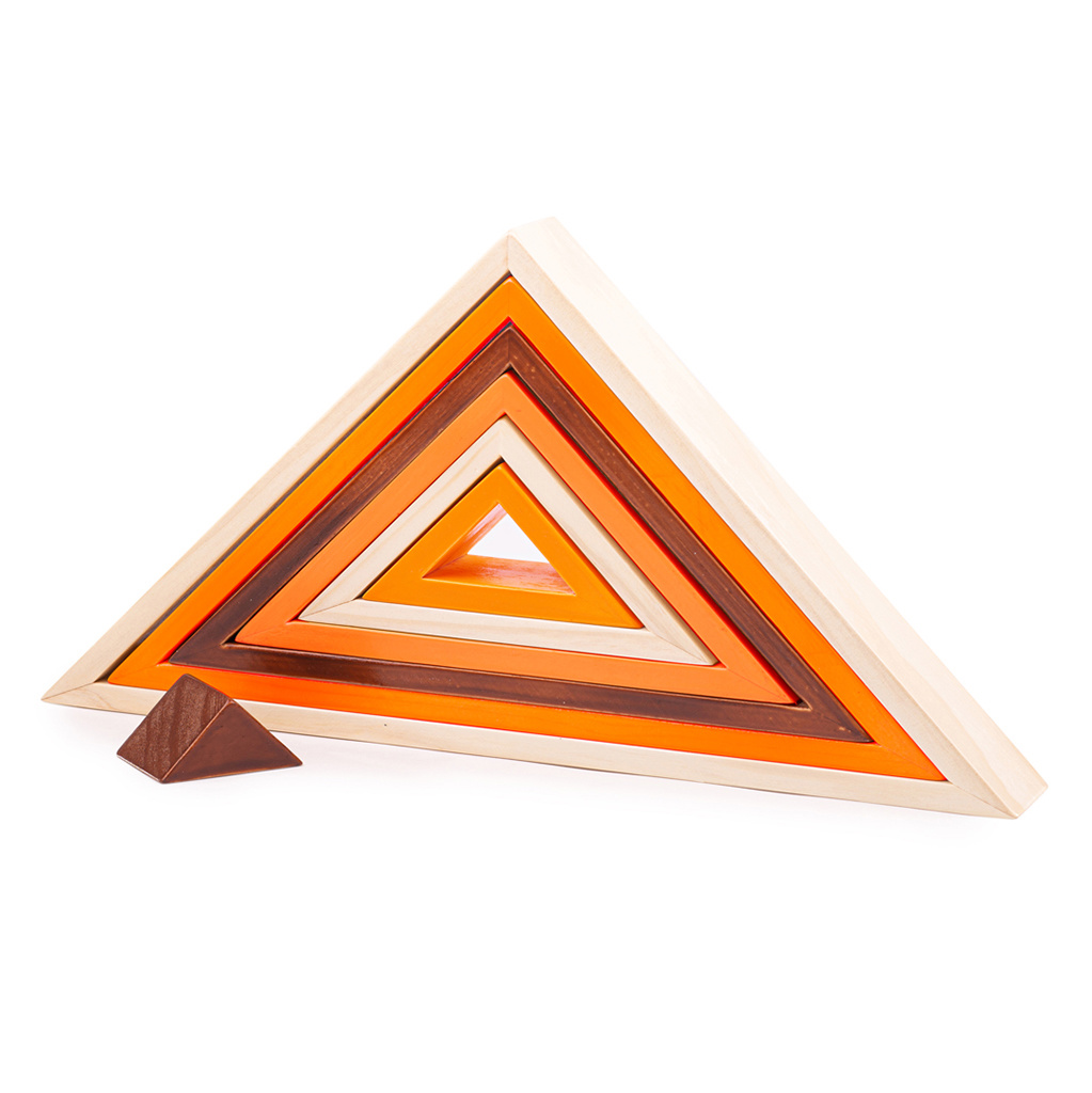 Wooden Stacking Triangles, Natural, 7 Pieces