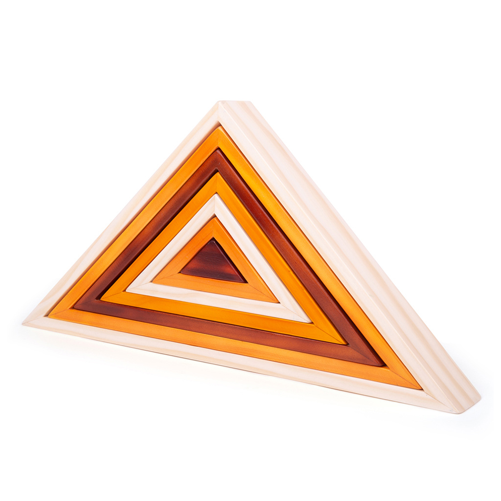 Wooden Stacking Triangles, Natural, 7 Pieces