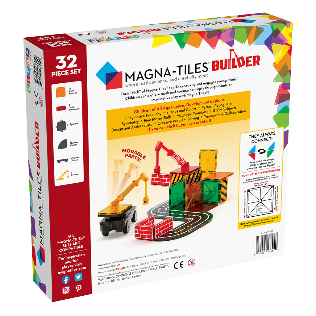 Magna-Tiles Builder Set, 32 Pieces