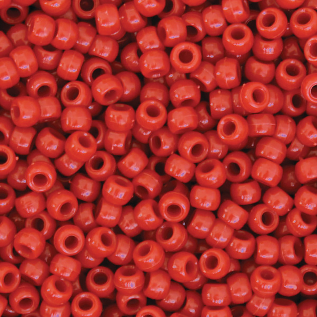Pony Beads, Red, 1,000 Pieces