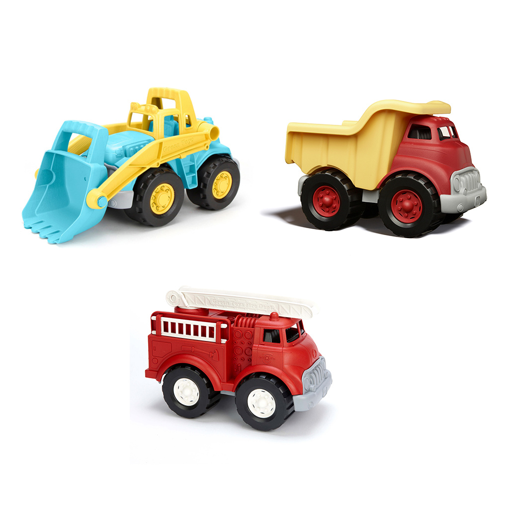 Green Toy Trucks, Set of 3