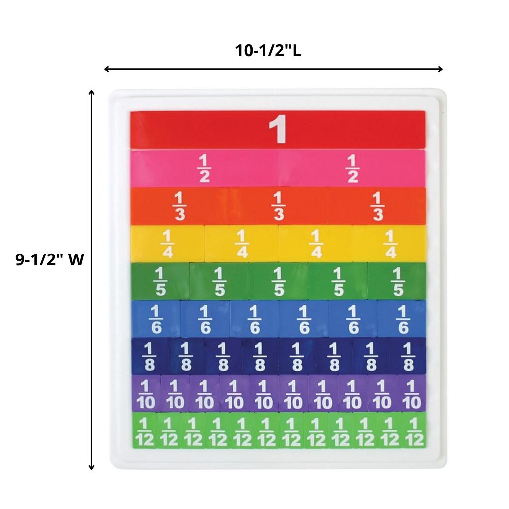 Fraction Strips with Tray, 51 Pieces