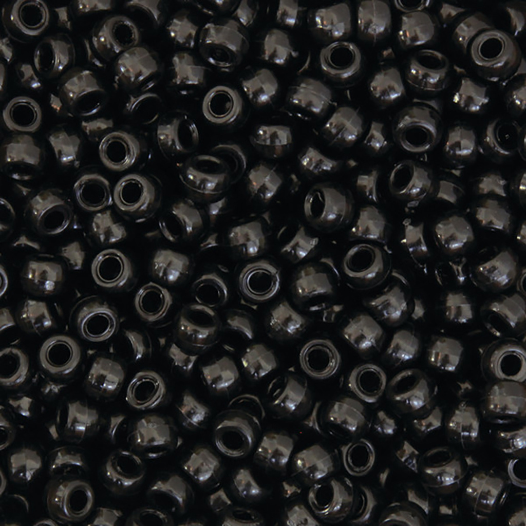 Pony Beads, Black, 1,000 Pieces