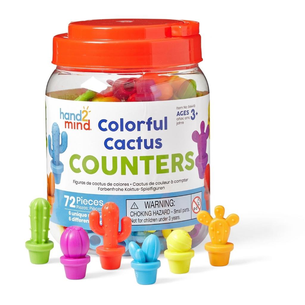 Colourful Cactus Counters, 72 Pieces
