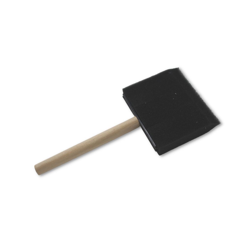 Foam Brush with Wooden Handle, 3" Wide