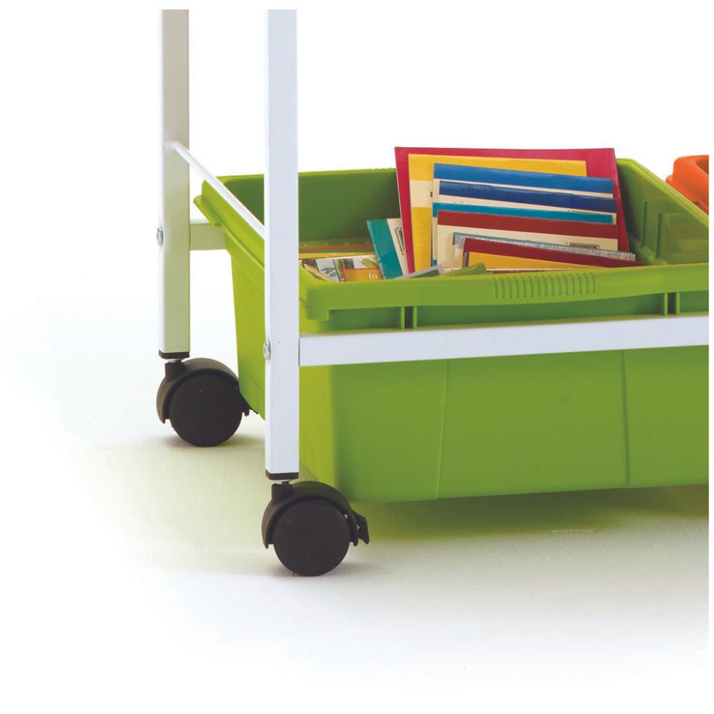 Leveled Reading Book Browser Cart with Vibrant Tubs