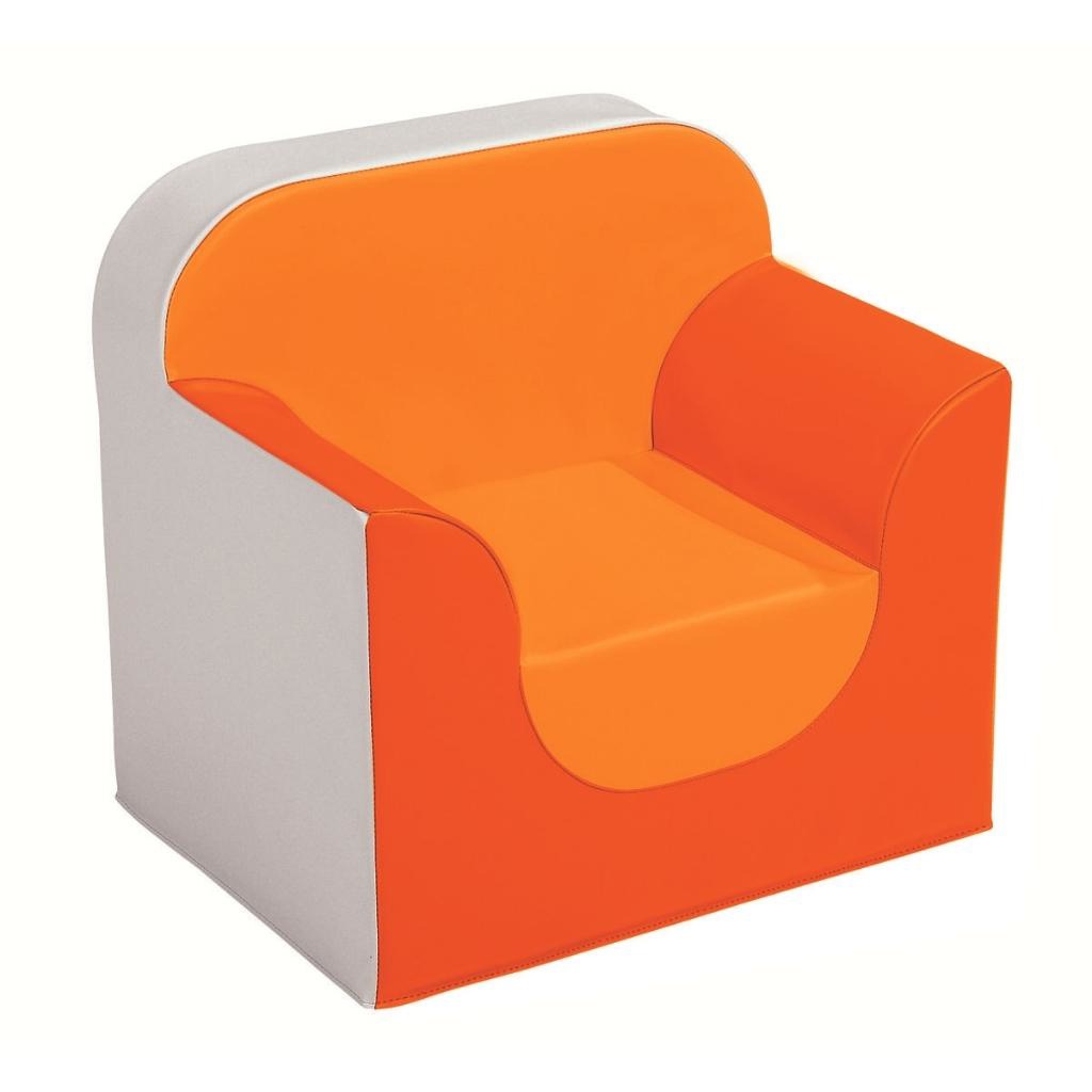 Preschool Soft Armchair, 10", Ivory/Orange