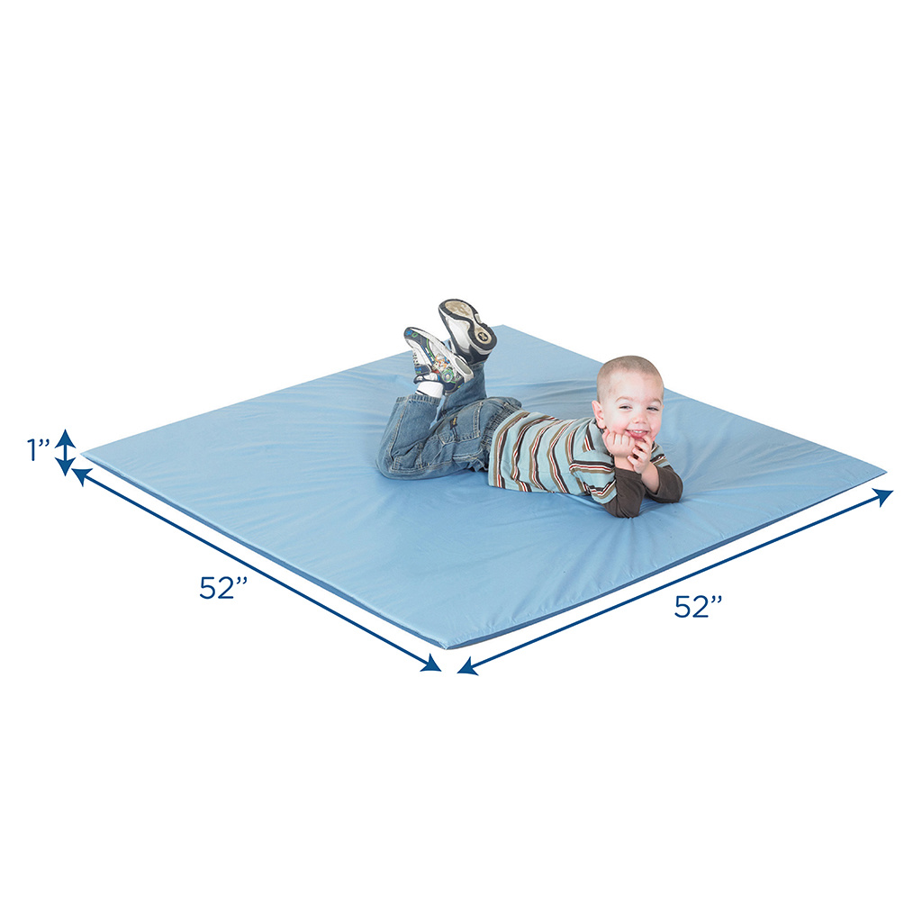 Two Tone Activity Mat, 52" x 52", Deep Water and Sky Blue, 1" Thick