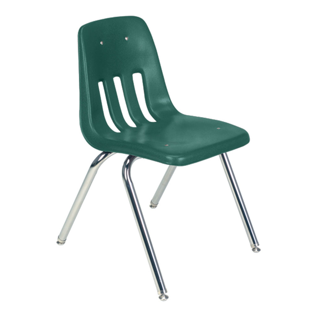 Classroom Chair, 14" Seat Height, Forest Green