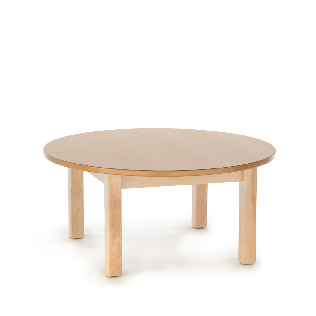 Natural Wood Table, 36", Round, Maple, 14" High