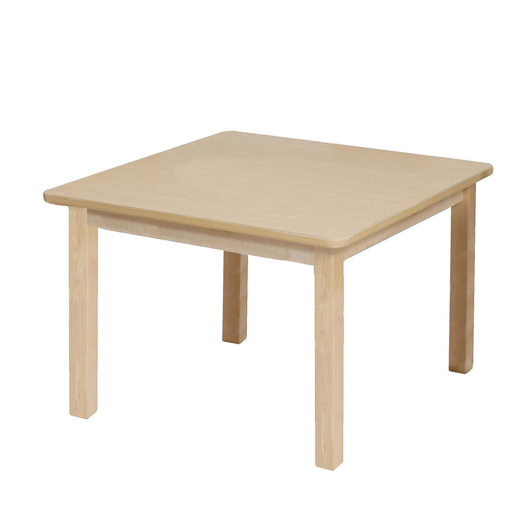Natural Wood Table, 24" x 24", Square, Maple, 18" High