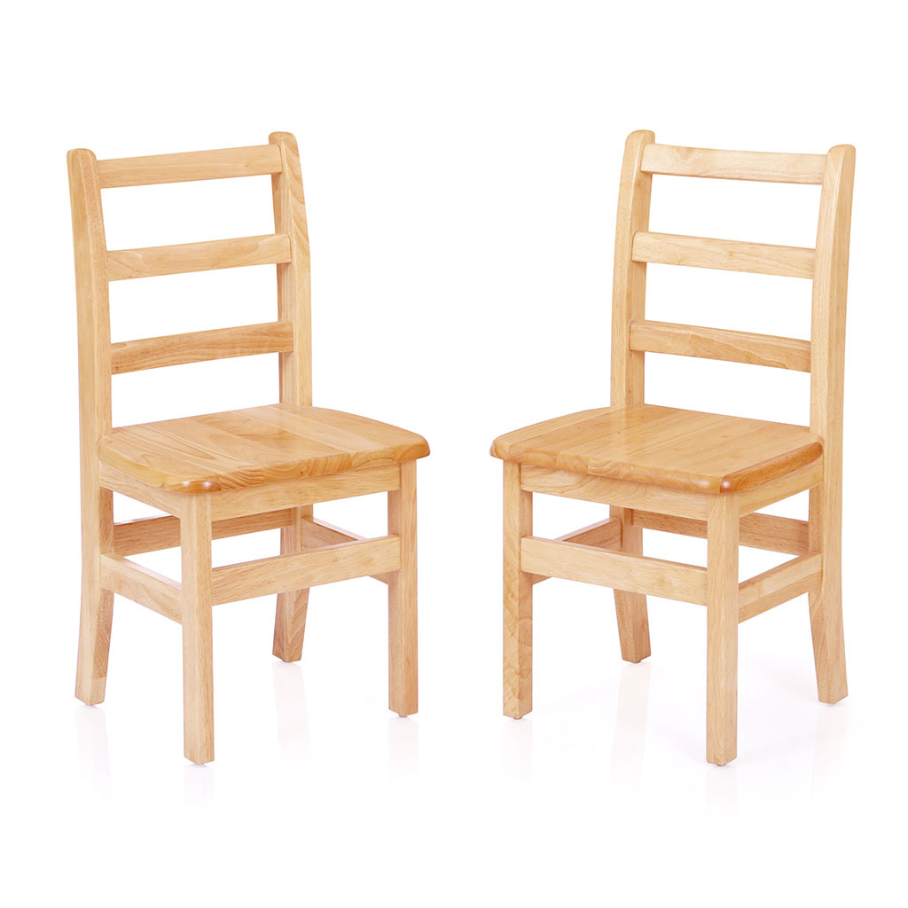 Ladderback Chairs, 14" Seat Height, Set of 2