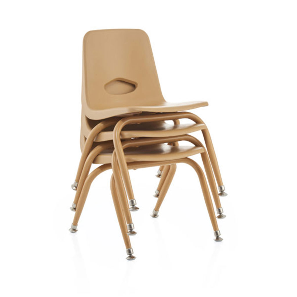 Classroom Stacking Chair, 11-1/2" Seat Height, Natural