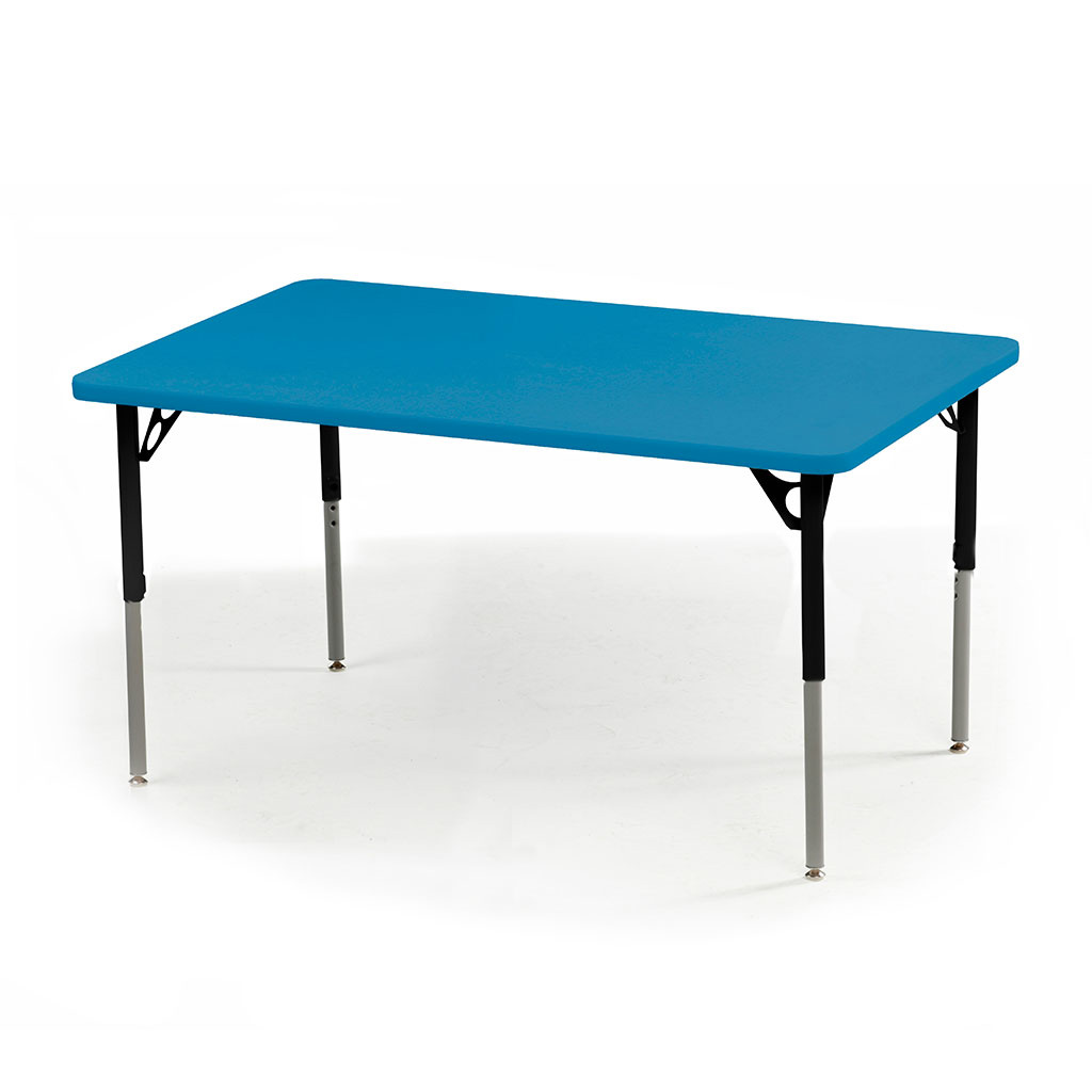 Aktivity Adjustable Table, 30" x 48", Rectangle, Blueberry with Black, 17"-25" High