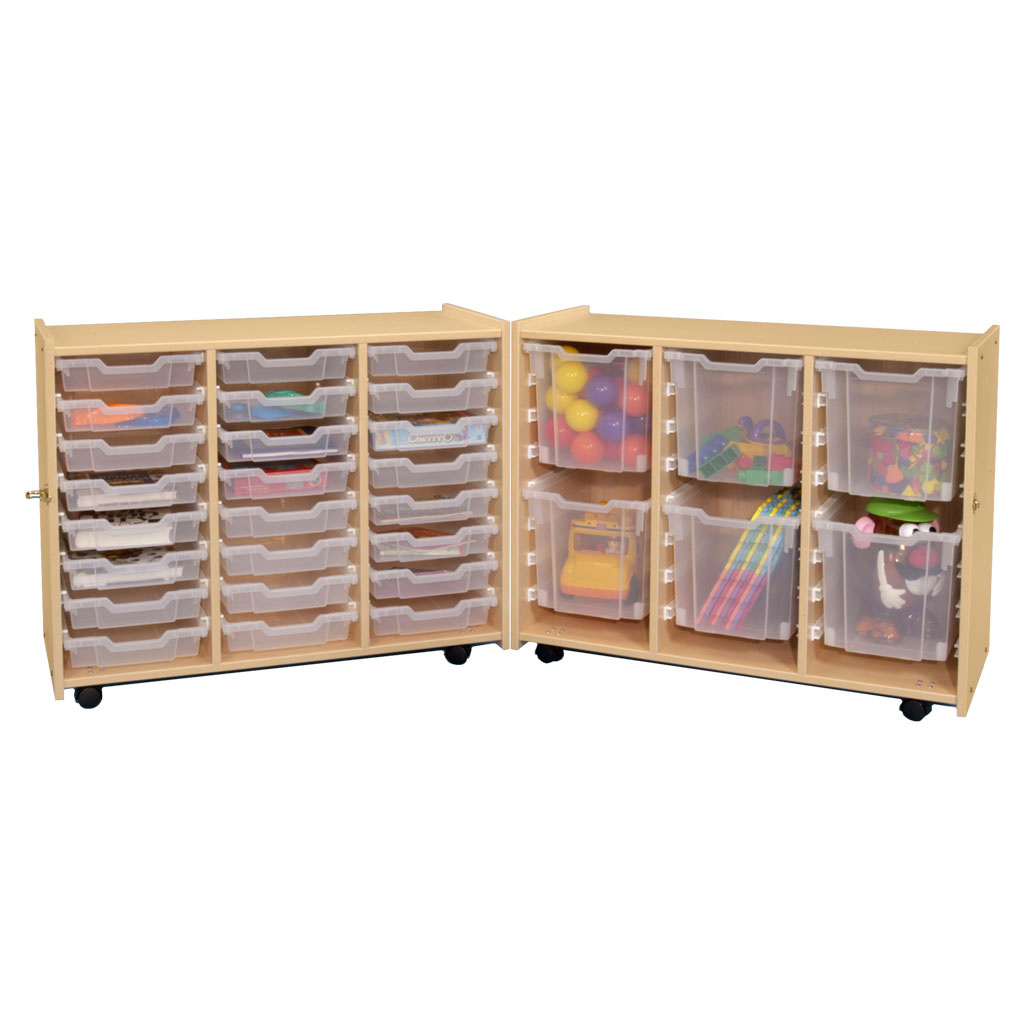 Mobile Gratnell Tray Fold-N-Store, Maple
