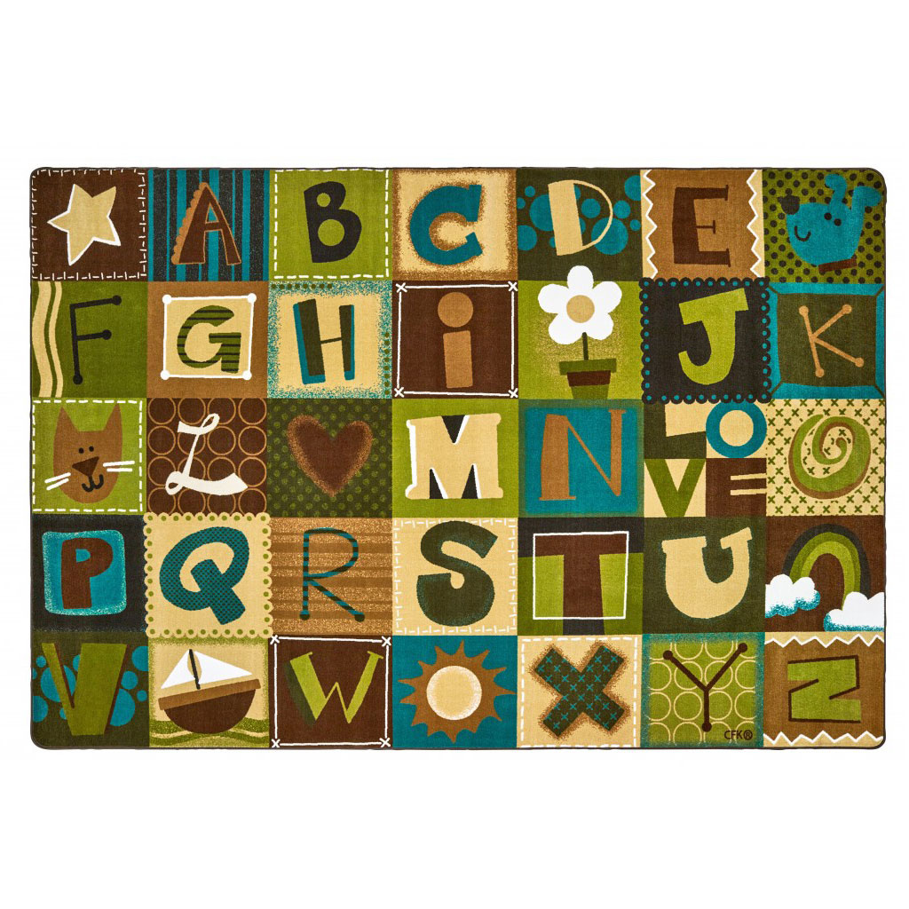 Toddler Alphabet Blocks Rug, 6' x 9', Rectangle