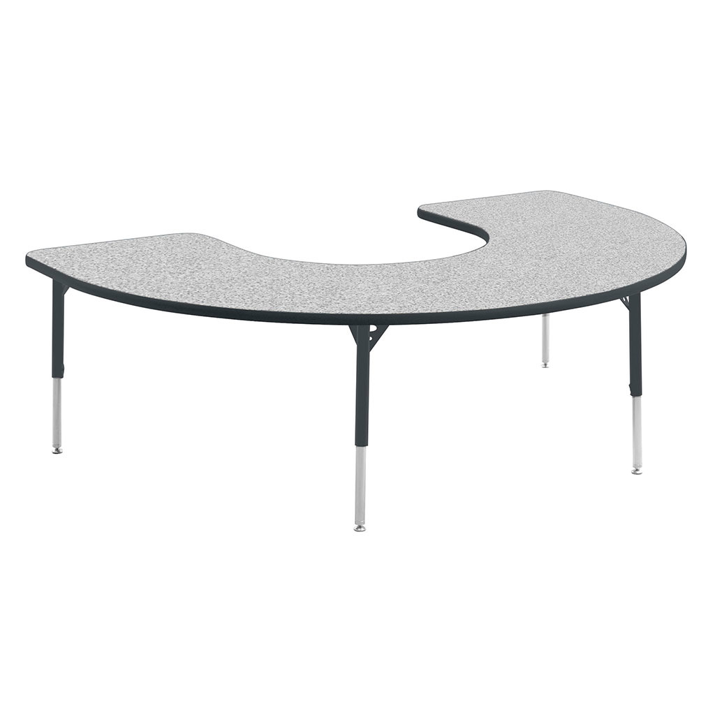 Aktivity Adjustable Table, 36" x 60", C-Shape, Grey with Grey, 17"-25" High