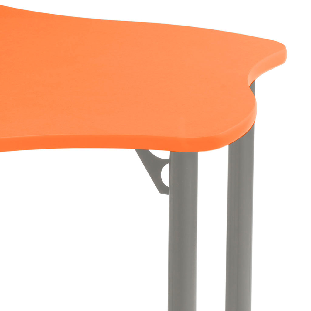 *Collaborative Learning Table, 48", Wave, Tangerine with Grey, 30" High
