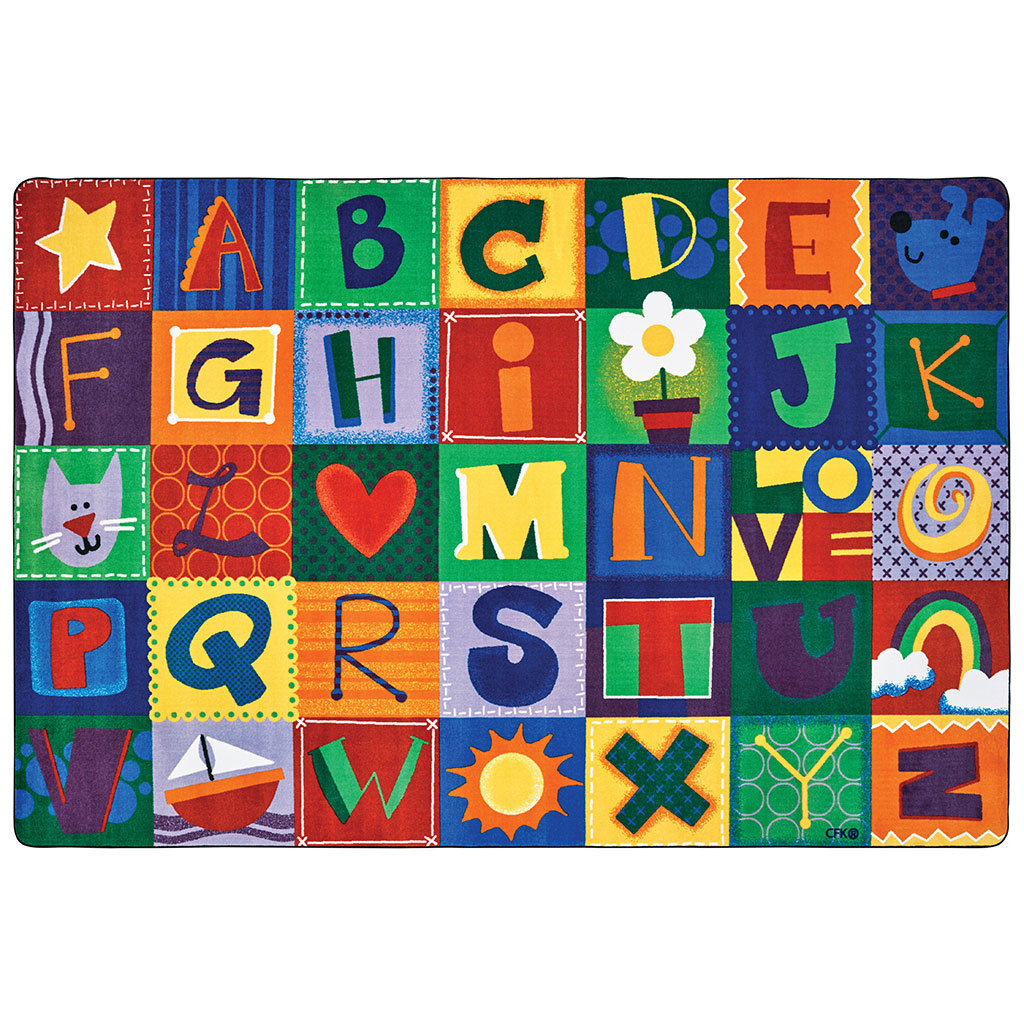 KIDSoft Toddler Alphabet Blocks, 8' x 12', Rectangle, Primary