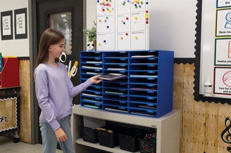 Classroom Keepers Mail Box, 30 Slot, Blue