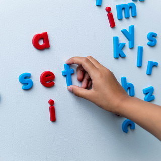 Lowercase Magnetic Letters, Colour-Coded, 42 Pieces