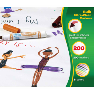 Crayola Washable Broadline Markers Classpack, Set of 200