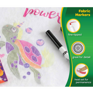 Crayola Fabric Markers, Fine Line, Set of 10