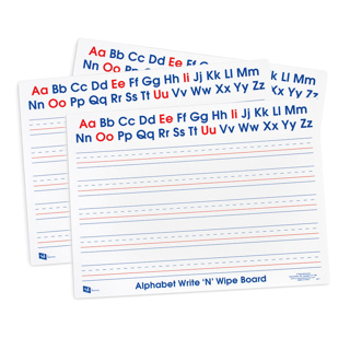 2-Sided Alphabet Write and Wipe Mats, Set of 30