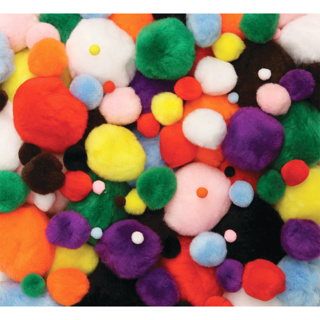 Creativity Street Pom Poms, Bright Colours, 100 Pieces