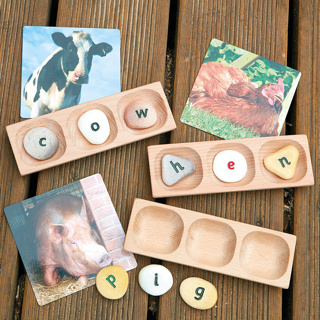 3 Pebble Word Building Trays, Set of 6